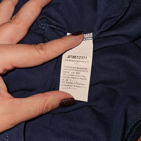 Shein Blue Cap Sleeve Maternity Top Womens Size Medium - Picture 4 of 6